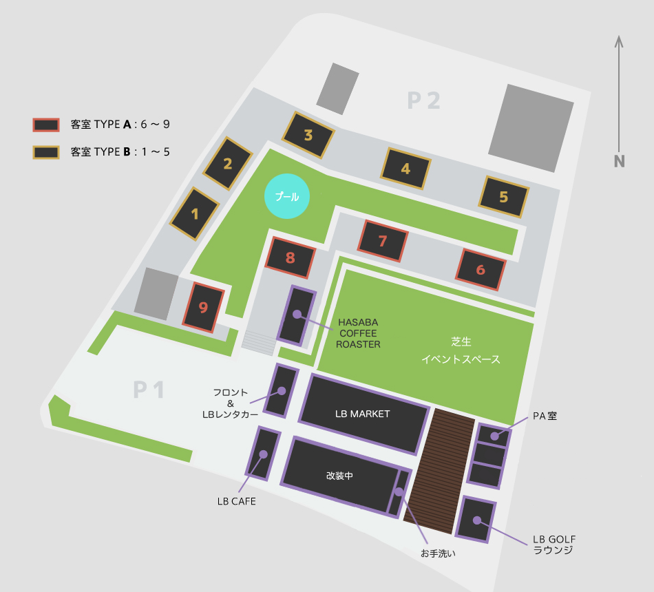 リゾート内のマップ